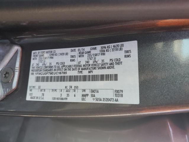 1FMCU0F79EUC16785 - 2014 FORD ESCAPE S GRAY photo 13
