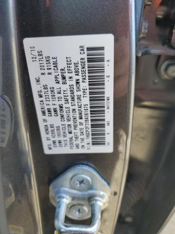 1HGCP2F30BA061675 - 2011 HONDA ACCORD LX GRAY photo 12