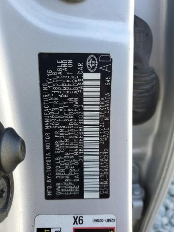 2T1BURHE6HC800210 - 2017 TOYOTA COROLLA L Gümüş foto 12