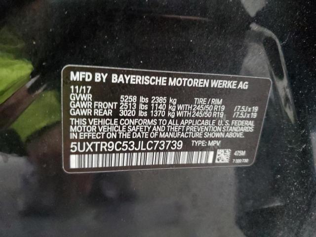 5UXTR9C53JLC73739 - 2018 BMW X3 XDRIVE30I BLACK photo 13