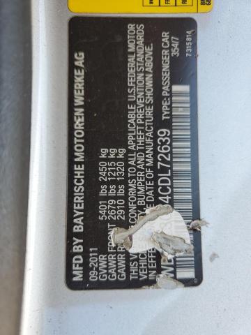 WBALZ3C54CDL72639 - 2012 BMW 650 I Արծաթագույն լուսանկար 12