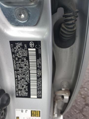 JTDKN3DU3D1653849 - 2013 TOYOTA PRIUS SILVER photo 12