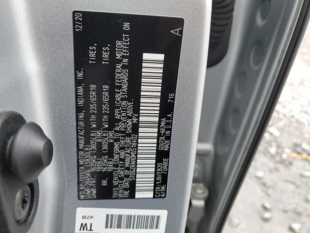 5TDGZRAH0MS518402 - 2021 TOYOTA HIGHLANDER XLE SILVER photo 13