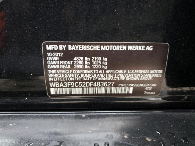 WBA3F9C52DF483627 - 2013 BMW ACTIVEHYBR BLACK photo 12