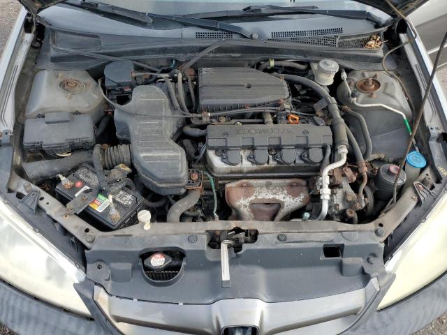 2HGES16645H627838 - 2005 HONDA CIVIC LX GRAY photo 11