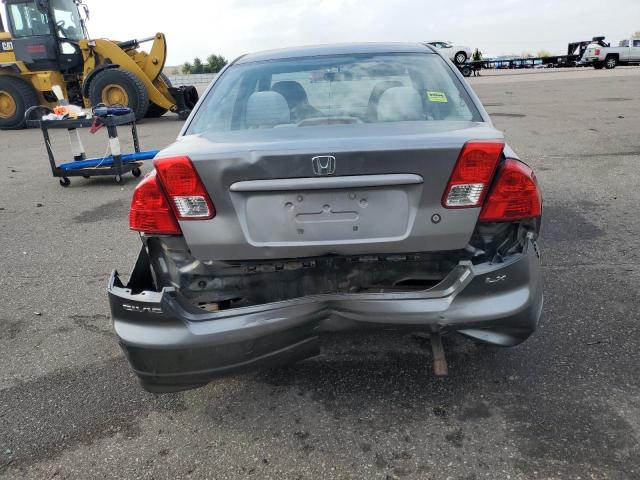 2HGES16645H627838 - 2005 HONDA CIVIC LX GRAY photo 6