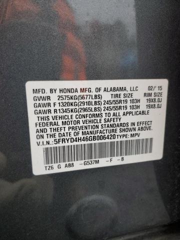 5FRYD4H46GB006420 - 2016 ACURA MDX TECHNOLOGY Verde foto 14