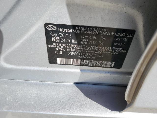 5NPEC4AC3EH818734 - 2014 HYUNDAI SONATA SE SILVER photo 13