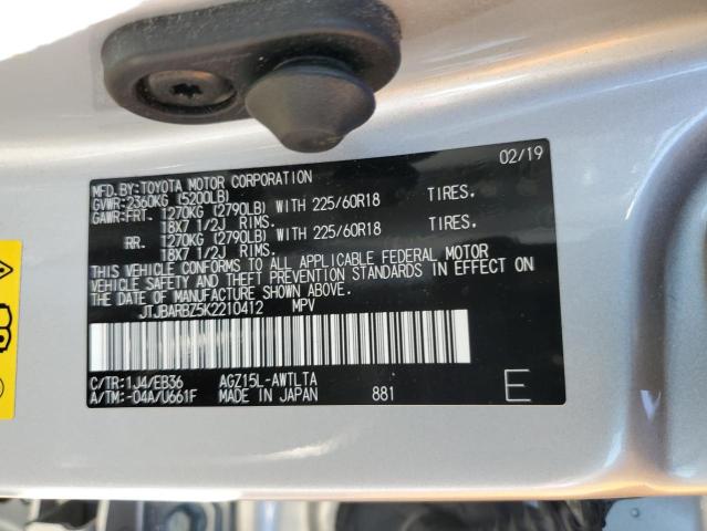 JTJBARBZ5K2210412 - 2019 LEXUS NX 300 BASE Արծաթագույն լուսանկար 14