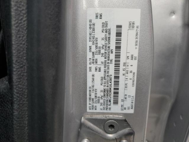 5LMCJ1C99KUL43873 - 2019 LINCOLN MKC ვერცხლისფერი ფოტო 12