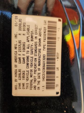 1HGCS12369A013283 - 2009 HONDA ACCORD LX BLACK photo 13