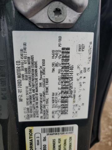 3FA6P0K97GR141407 - 2016 FORD FUSION TITANIUM GRAY photo 13