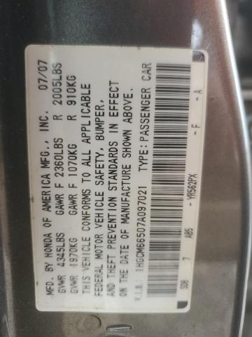 1HGCM66507A097021 - 2007 HONDA ACCORD EX GRAY photo 12