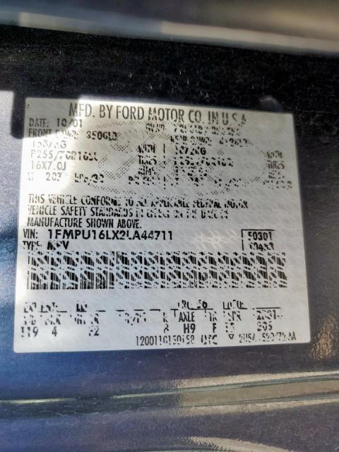 1FMPU16LX2LA44711 - 2002 FORD EXPEDITION XLT Mavi foto 14