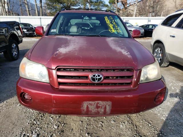 JTEEP21A840019305 - 2004 TOYOTA HIGHLANDER BURGUNDY photo 5