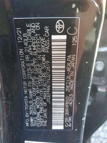 JTDEPMAE1NJ212619 - 2022 TOYOTA COROLLA LE 黑色 照片 12