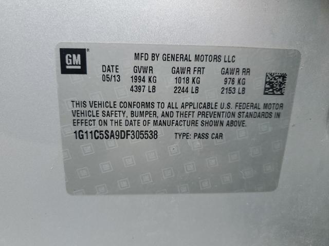 1G11C5SA9DF305538 - 2013 CHEVROLET MALIBU 1LT SILVER photo 12