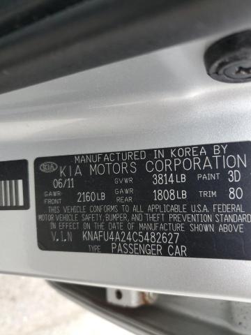 KNAFU4A24C5482627 - 2012 KIA FORTE EX Silber Foto 12