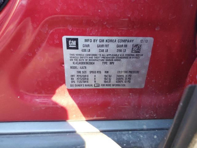 KL4CJASB9EB633634 - 2014 BUICK ENCORE RED photo 12