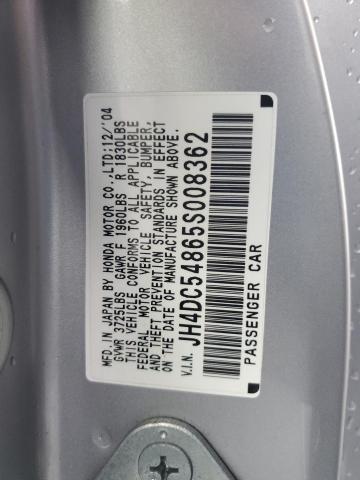 JH4DC54865S008362 - 2005 ACURA RSX Srebrny zdjęcie 12