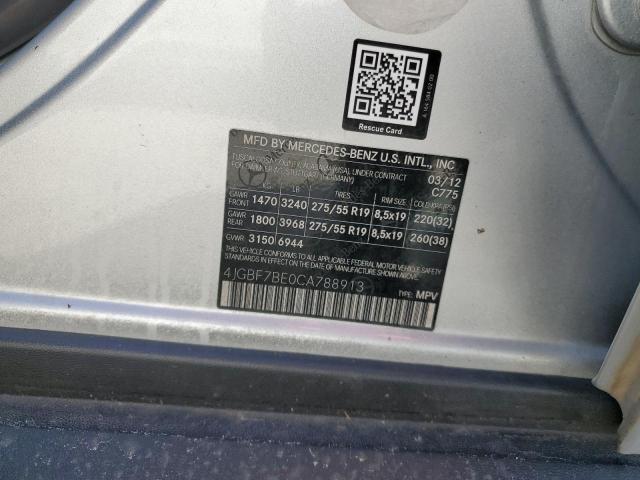 4JGBF7BE0CA788913 - 2012 MERCEDES-BENZ GL 450 4MATIC SILVER photo 13