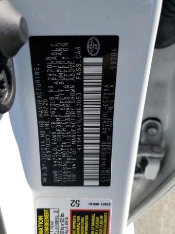 4T1M11AK1LU960053 - 2020 TOYOTA CAMRY SE Ağ foto 13