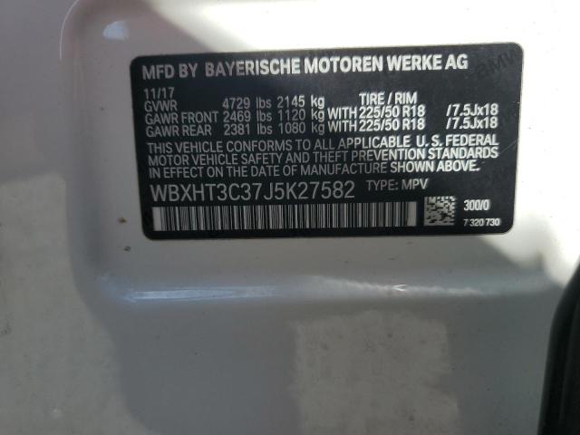 WBXHT3C37J5K27582 - 2018 BMW X1 XDRIVE28I WHITE photo 12