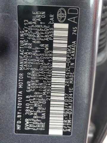 2T1BU4EE4DC071383 - 2013 TOYOTA COROLLA BASE Մոխրագույն լուսանկար 12