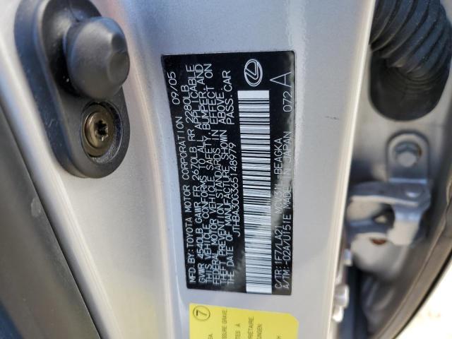 JTHBA30G365148979 - 2006 LEXUS ES 330 SILVER photo 12