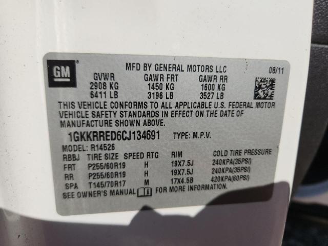 1GKKRRED6CJ134691 - 2012 GMC ACADIA SLT-1 Սպիտակ լուսանկար 13