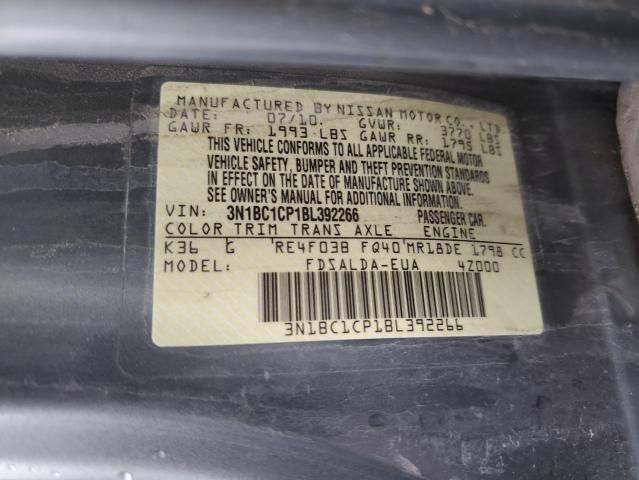 3N1BC1CP1BL392266 - 2011 NISSAN VERSA S SILVER photo 13