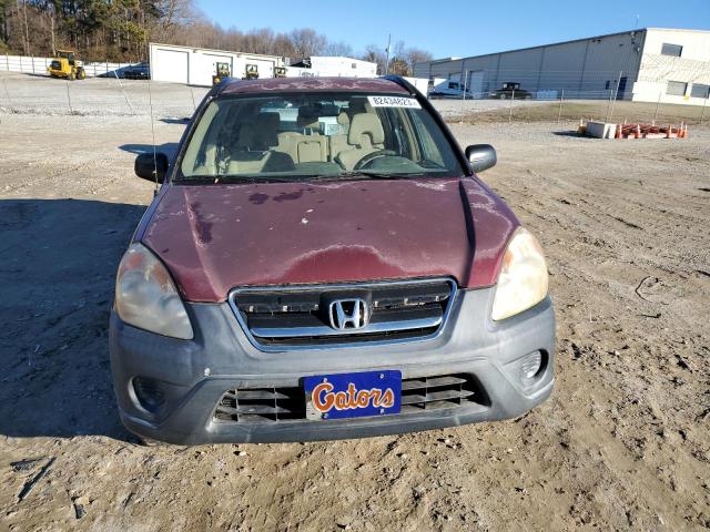 SHSRD68526U408193 - 2006 HONDA CR-V LX BURGUNDY photo 5