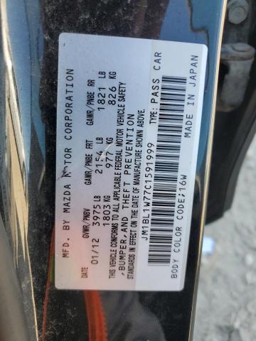 JM1BL1W77C1591999 - 2012 MAZDA 3 I BLACK photo 12