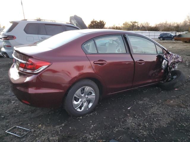 19XFB2F54EE238533 - 2014 HONDA CIVIC LX BURGUNDY photo 3