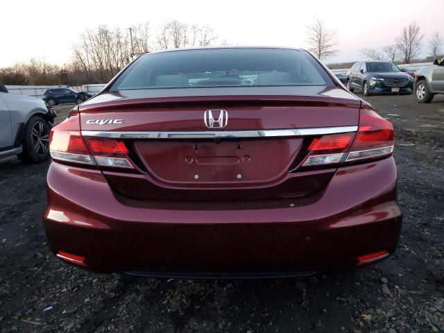 19XFB2F54EE238533 - 2014 HONDA CIVIC LX BURGUNDY photo 6