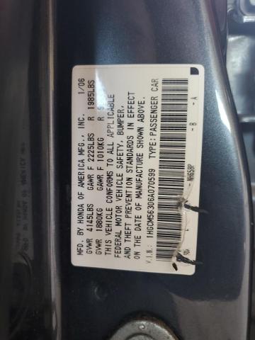 1HGCM56306A070599 - 2006 HONDA ACCORD SE BLUE photo 12