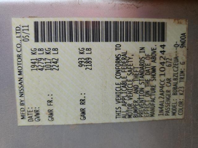 1N4AL2AP4CC104244 - 2012 NISSAN ALTIMA BASE Күміс фото 13