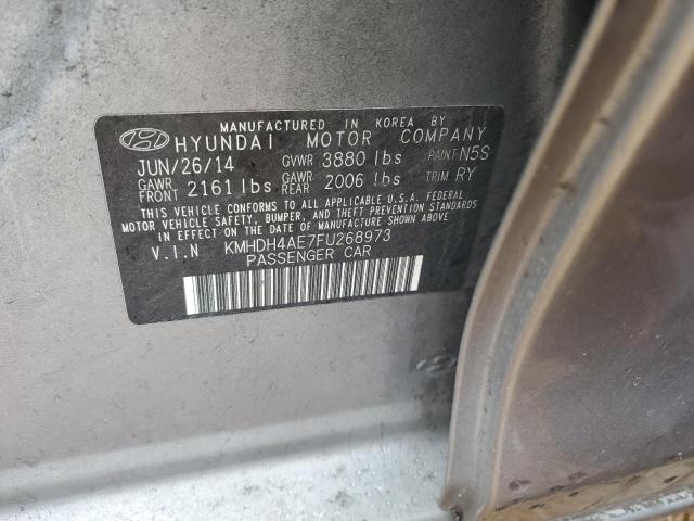 KMHDH4AE7FU268973 - 2015 HYUNDAI ELANTRA SE GRAY photo 12