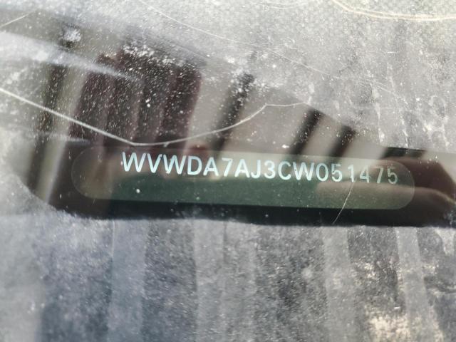 WVWDA7AJ3CW051475 - 2012 VOLKSWAGEN GOLF BLACK photo 13