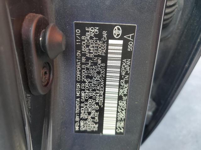 JTDBU4EEXA9123018 - 2010 TOYOTA COROLLA BASE رمادي صورة 12