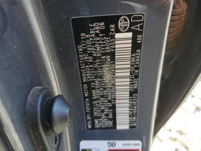 2T1BURHE3KC214961 - 2019 TOYOTA COROLLA L Qara foto 12