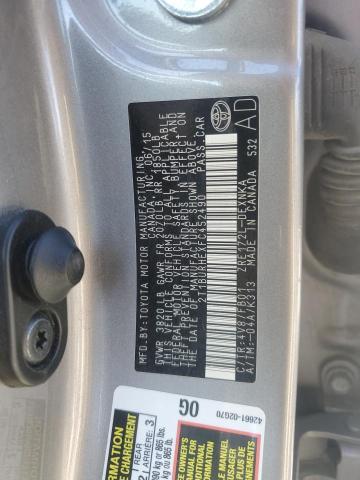 2T1BURHEXFC452490 - 2015 TOYOTA COROLLA L GRAY photo 12