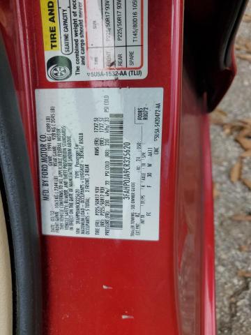 3FAHP0JA9CR325620 - 2012 FORD FUSION SEL RED photo 12