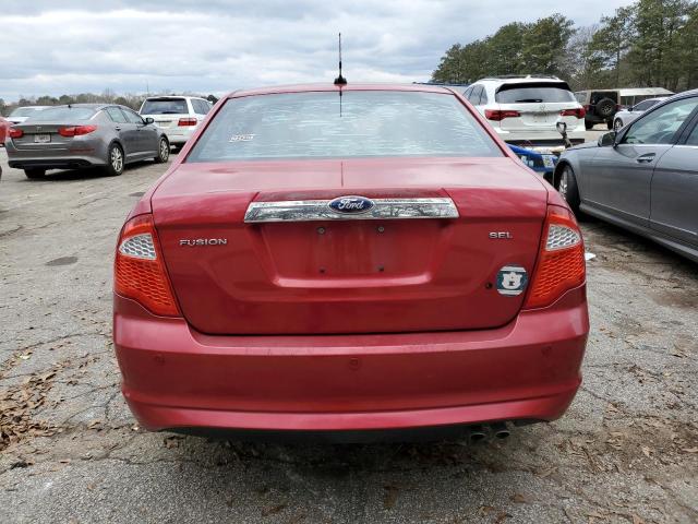 3FAHP0JA9CR325620 - 2012 FORD FUSION SEL RED photo 6