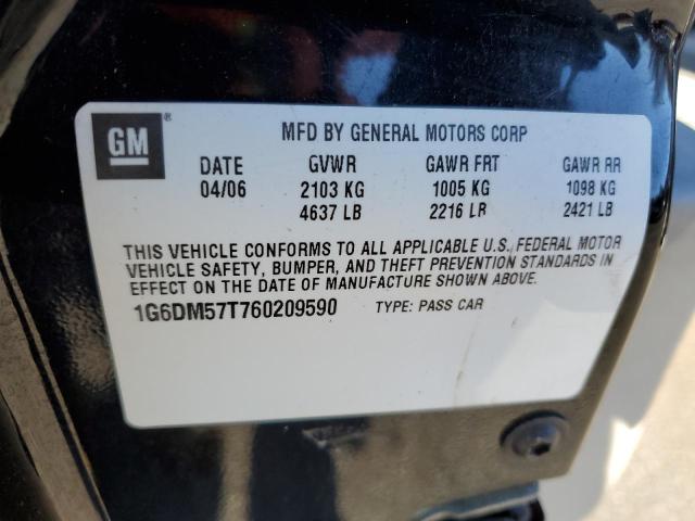 1G6DM57T760209590 - 2006 CADILLAC CTS BLACK photo 12