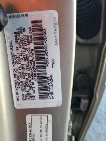 4T1BE30K93U747876 - 2003 TOYOTA CAMRY LE GOLD photo 12