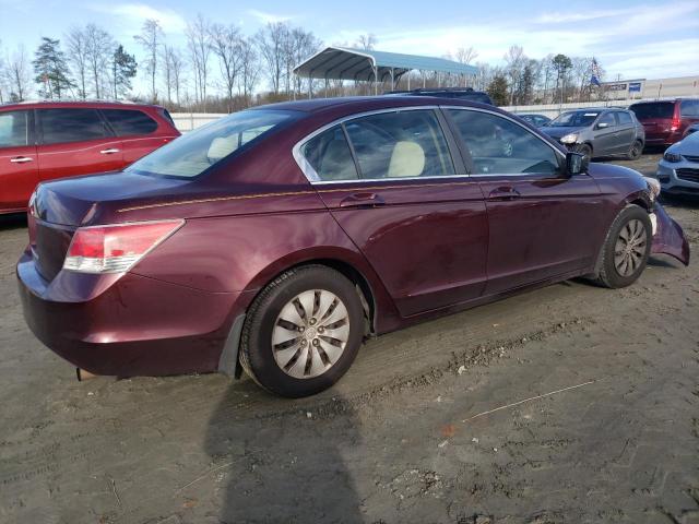 1HGCP2F37AA049666 - 2010 HONDA ACCORD LX BURGUNDY photo 3