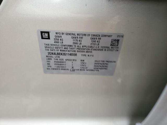 2GNALBEK2G1146598 - 2016 CHEVROLET EQUINOX LS GOLD photo 12