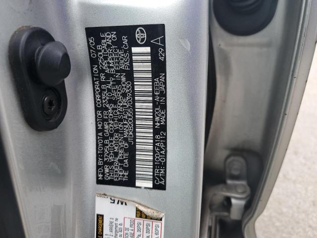 JTDKB20U557039330 - 2005 TOYOTA PRIUS SILVER photo 12