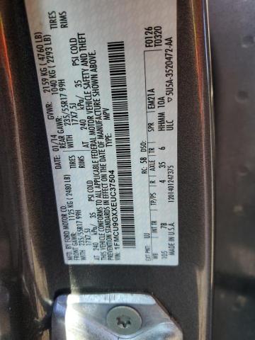 1FMCU9GXXEUC37504 - 2014 FORD ESCAPE SE GRAY photo 13